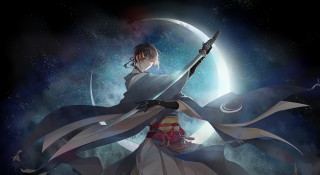 Woman sword moon stars crescent - moonlight free wallpaper