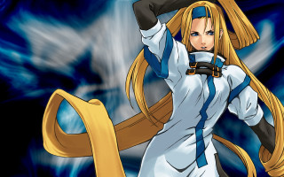 Woman white sword blue background 2 - swirl free wallpaper