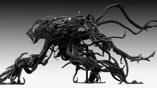 Large alien creature long neck - zbrush free wallpaper