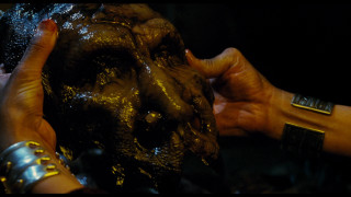 Person food goldpaint face hands - biopunk free wallpaper