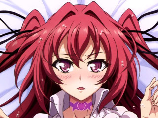 Redhair girl blush lying anime - aya goda free wallpaper