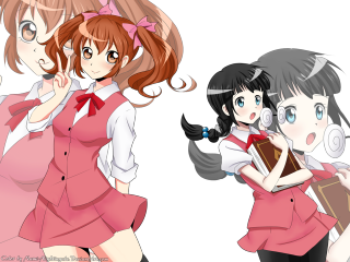 Anime girls long hair pink 9 - a book free wallpaper