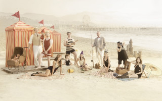 Beach group people tent umbrellas - top of a beach next free wallpaper for desktop