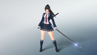 Woman uniform holding sword in - aaa game free wallpaper