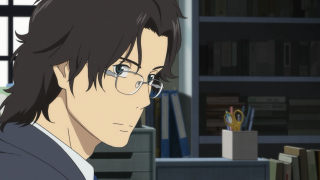 Man glasses book shelf room - glass free wallpaper