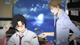 Two people tv musical notes - a clock in the background free wallpaper