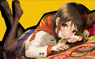 Woman bed redblanket yellowbackground puzzle - a red blanket free wallpaper for desktop