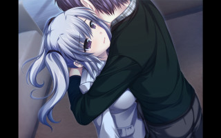 Man woman hugging room window - maya free wallpaper