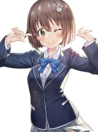 Woman suit bowtie hands face - kyoani free wallpaper for mobile