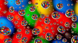 Bubbles window water droplets rainbow - a window pane free wallpaper for desktop
