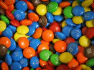 M and m candy bowl - maximalism free wallpaper