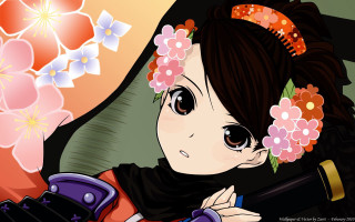 Girl flower hair scarf anime - anime style free wallpaper