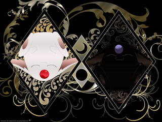 Cow red nose black background - a gold design free wallpaper