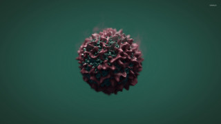Red black ball floating green - substance free wallpaper
