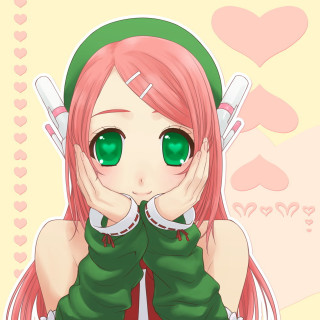 Girl green eyes green hat - computer art free wallpaper for tablet