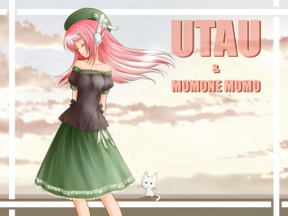 Girl pink hair green dress 2 - a white frame free wallpaper