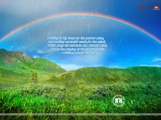 Rainbow green mountain quote man - nothing free wallpaper