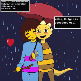 Cartoon man woman umbrella rain - free valentines wallpaper for tablet