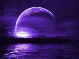Purple planet bright light moon - bright free wallpaper for desktop
