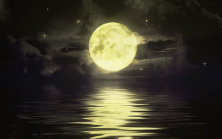 Full moon reflection lake night 2 - the water of a lake free wallpaper