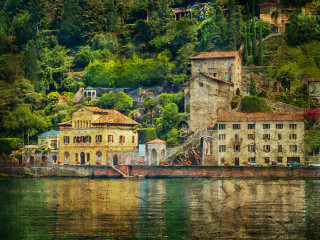 House hill water boat foreground - correggio free wallpaper for desktop