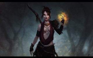 Woman demon outfit glowing item - clint cearley free wallpaper