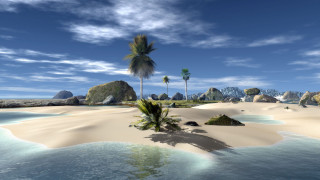 Tropical island palm trees rocks 8 - a tropical island free wallpaper