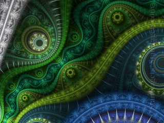 Spiral design blue green background - a green center free wallpaper for desktop
