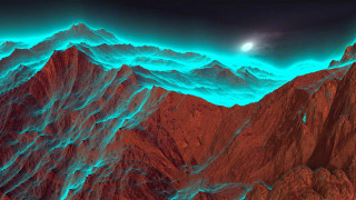 Mountain range moon blue light - image of a mountain range free wallpaper