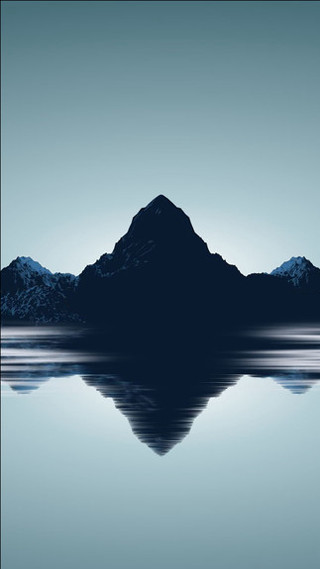 Mountain range reflection lake background - minimalist free wallpaper for mobile