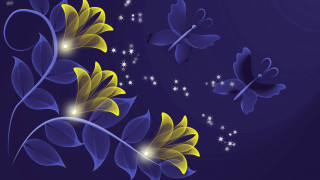Blue yellow flower butterfly blue - a butterfly free wallpaper for desktop