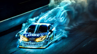 Car blue flames night smoke - blue flame free wallpaper