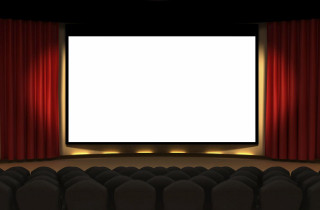 Theater red curtains white screen 2 - avgust černigoj free wallpaper