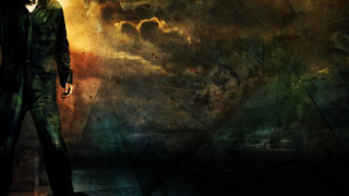 Man green suit painting sky - a painting of a sky free wallpaper