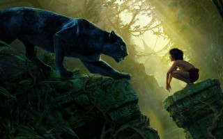 Woman bear forest sunlight man - free fantasy wallpaper