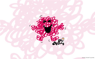 Pink black cartoon character smiling - an abstract drawing free wallpaper