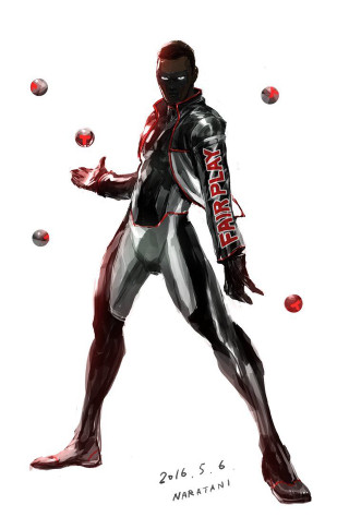 Man black white suit red - artgerm free wallpaper for mobile