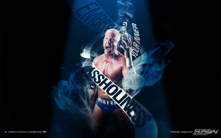 Wrestler blue background smoke logo - transgressive art free wallpaper