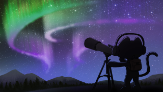 Person looking aurora borealis telescope - diego gisbert llorens free wallpaper