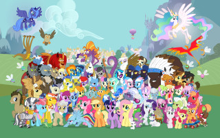 Little ponies grass field sky 2 - little pony free wallpaper