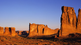 Desert landscape rocks blue sky - doug wildey free wallpaper for desktop
