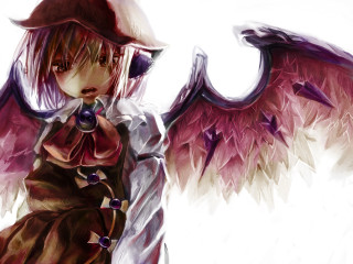 Woman pink hair wings white - gapmoe yandere grimdark free wallpaper for desktop