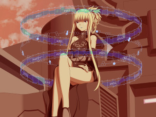 Girl sitting ledged clock spiral - a clock free wallpaper