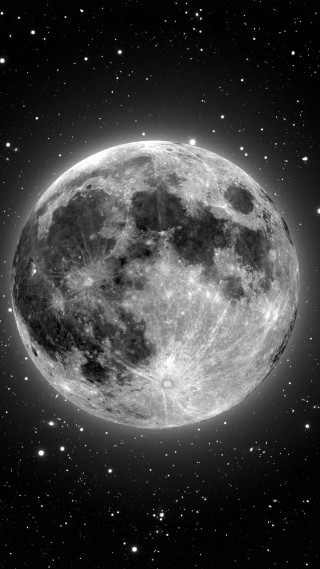 Full moon stars black background - caspar wolf free wallpaper for mobile