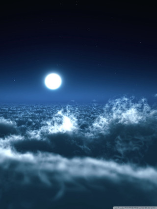 Full moon clouds sky bright - moon free wallpaper for mobile