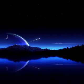 Crescent moon milkyway cityscape night - felipe seade free wallpaper for tablet