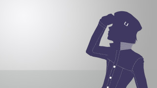 Woman dress holding hair looking - vector curve free wallpaper