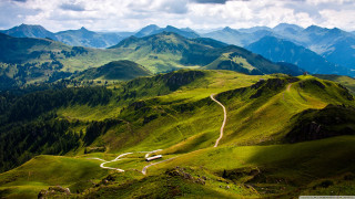 Winding road green mountains clouds 3 - winding free wallpaper for desktop