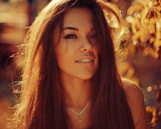 Woman long hair necklace sun - long hair and a necklace free wallpaper