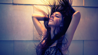 Woman hair blowing wind wall - flowing hair free wallpaper